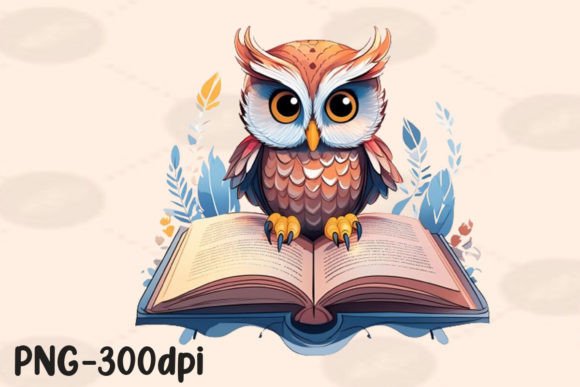 Download Cute Owl Reading Open Book Sublimation - Premium Resources