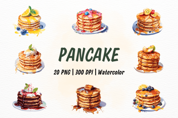 Download Watercolor Sweet Pancake Clipart - Pancake clipart Collection