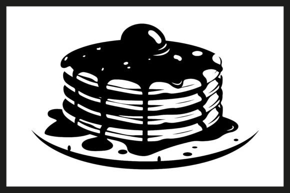 Download Black Silhouette Pancake Clipart Vector - Pancake clipart Collection