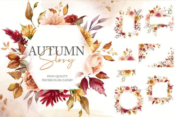 Download Fall Floral Frame Border Clipart PNG - Fall floral Collection