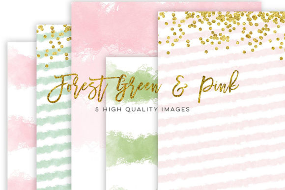 Download Forest Green and Pink Watercolor Clipart - Premium Resources