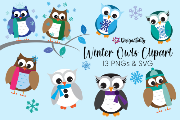 Download Winter Owls Clipart Set - Premium Resources