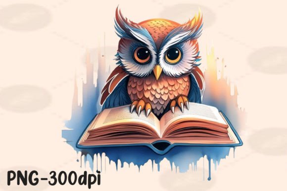 Download Cute Owl Reading Open Book Sublimation - Premium Resources